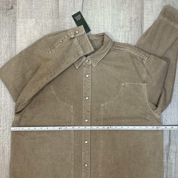 NWT WILD FABLE Snap Front Long Sleeve Shirt Jacket, Brown Wash Size Large - Picture 15 of 16